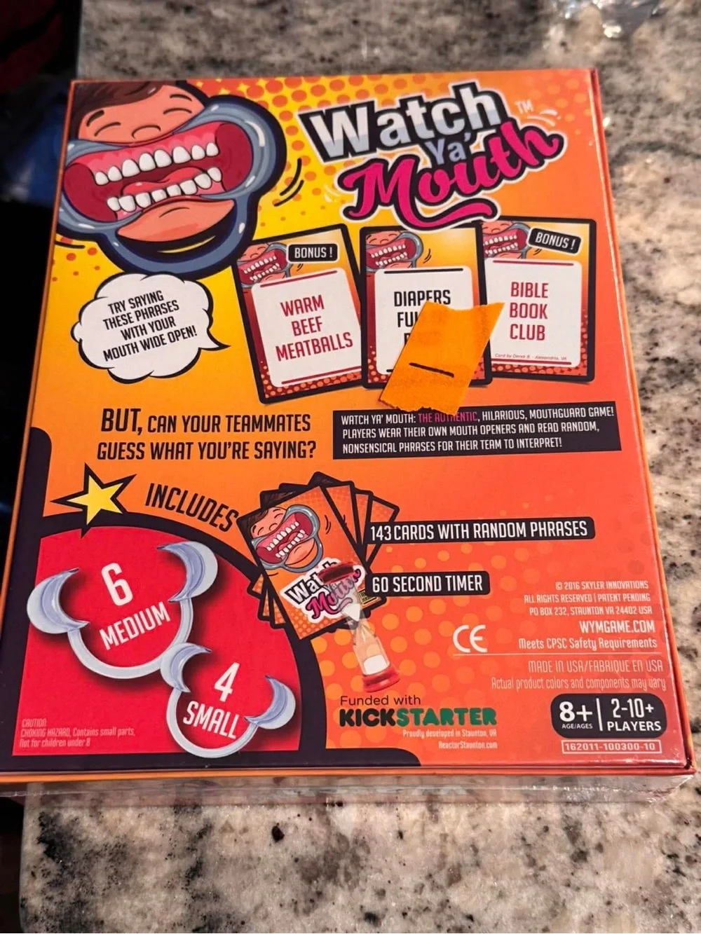 Family Party Game Watch ya mouth - Yellow Mouthguards